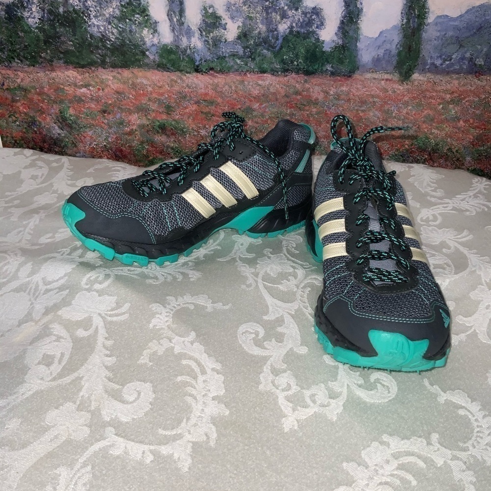 NEW Adidas PYV 702001 Green & Gray Mesh Lace Up Reflectors Running Shoes 6.5 - Picture 8 of 15